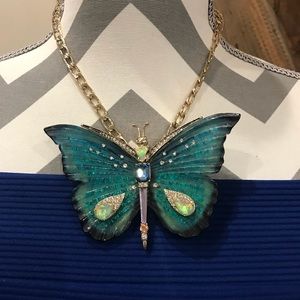 New Betsey Johnson Butterfly Statement Necklace